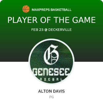 #11 Alton Davis Player of the Game badge