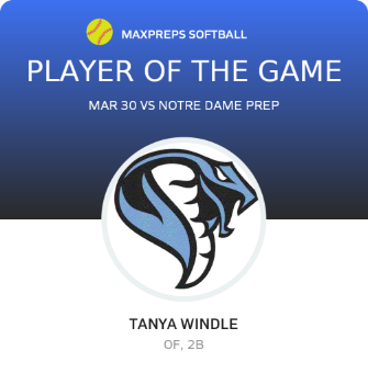 #7 Tanya Windle Player of the Game badge