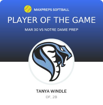 #7 Tanya Windle Player of the Game badge