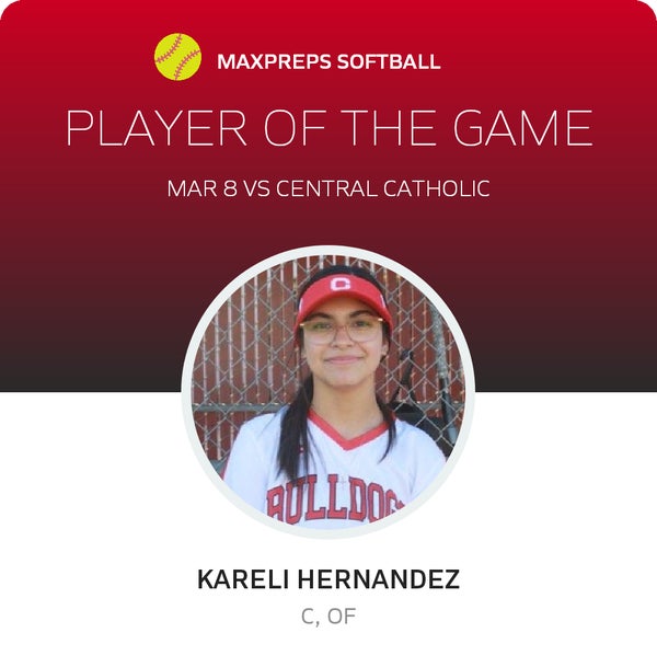 #21 Kareli Hernandez Player of the Game badge