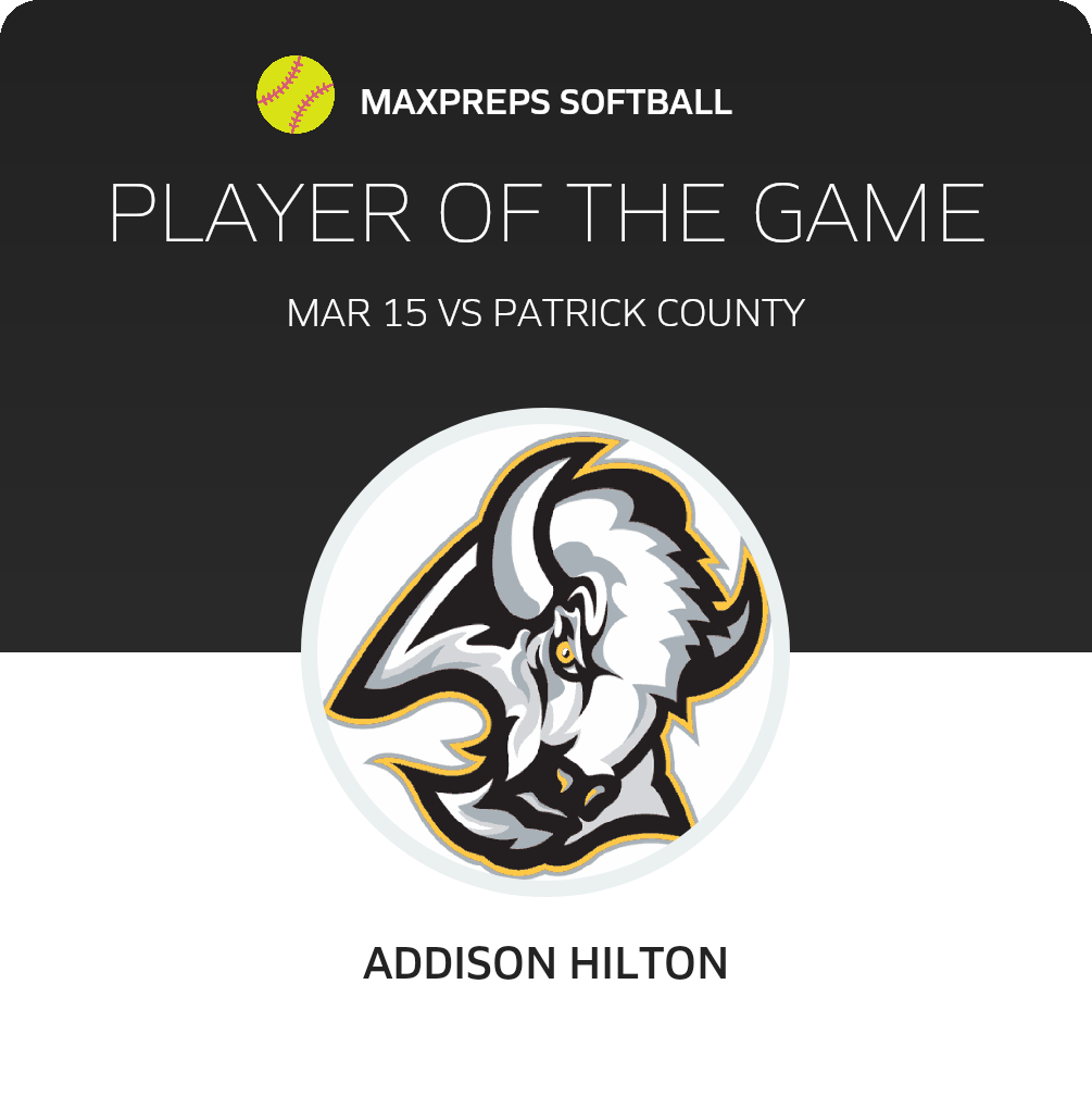 #12 Addison Hilton Player of the Game badge