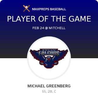 #5 Michael Greenberg Player of the Game badge