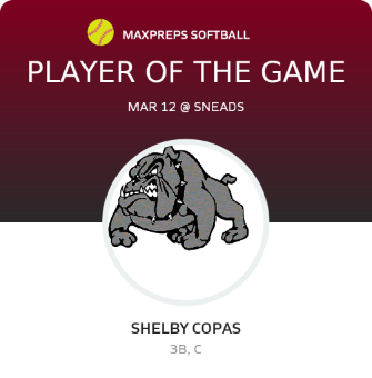 #24 Shelby Copas Player of the Game badge