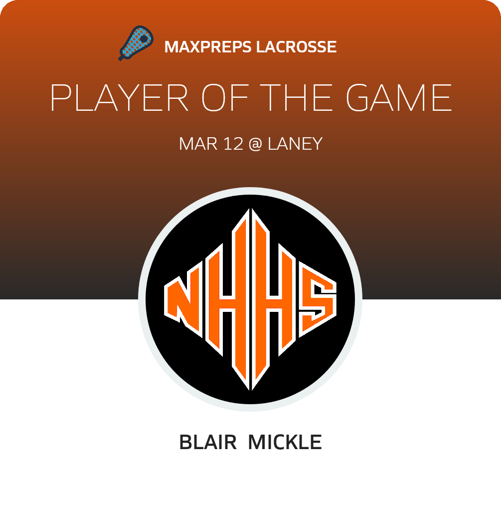 #25 Blair Mickle Player of the Game badge