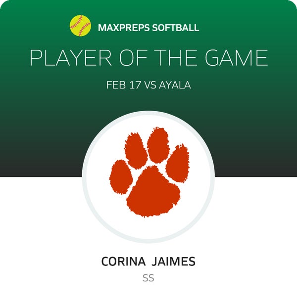 #12 Corina Jaimes Player of the Game badge