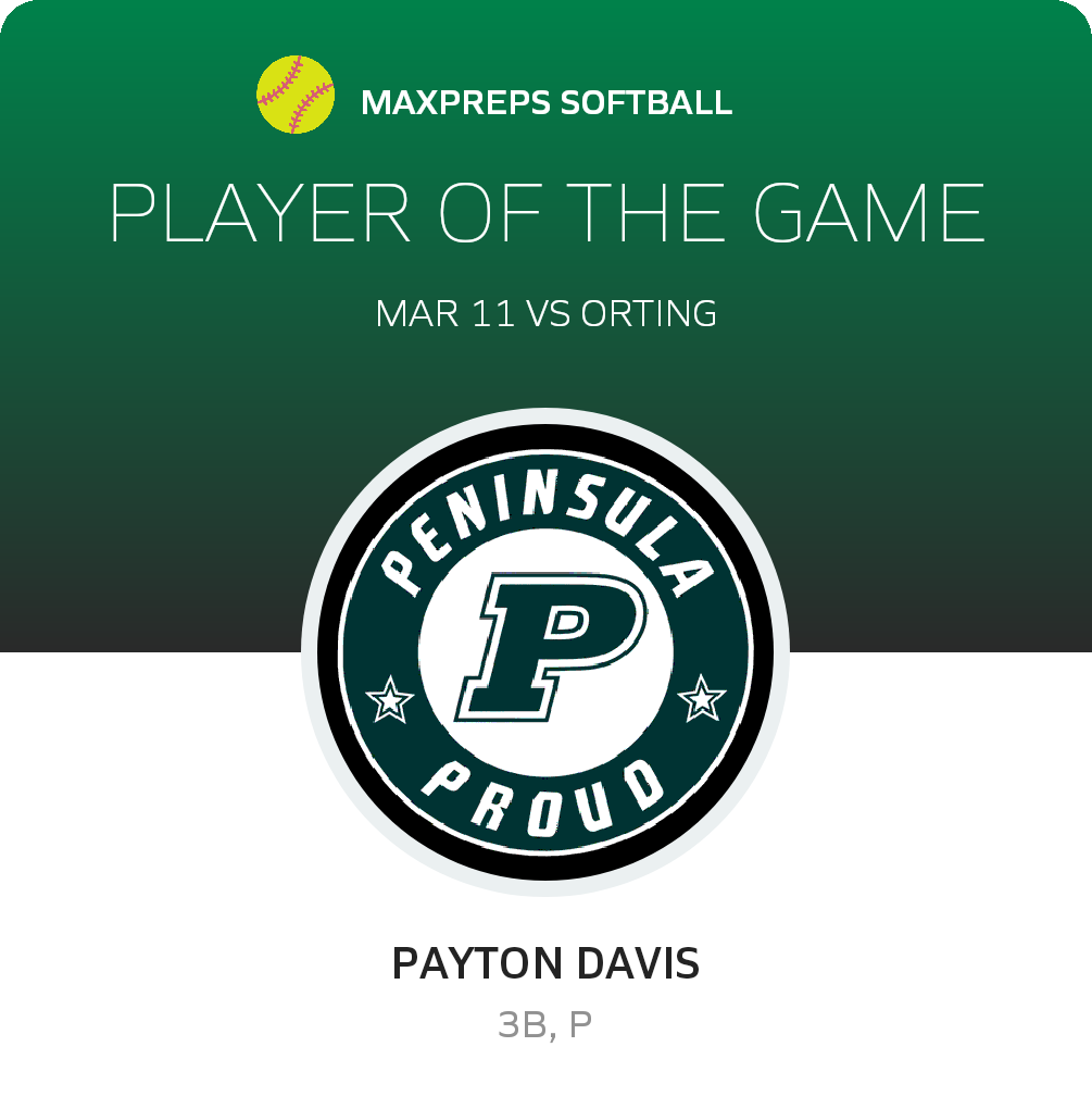 #5 Payton Davis Player of the Game badge