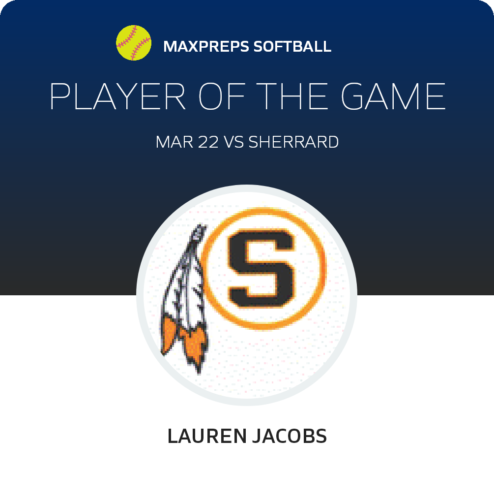 #17 Lauren Jacobs Player of the Game badge