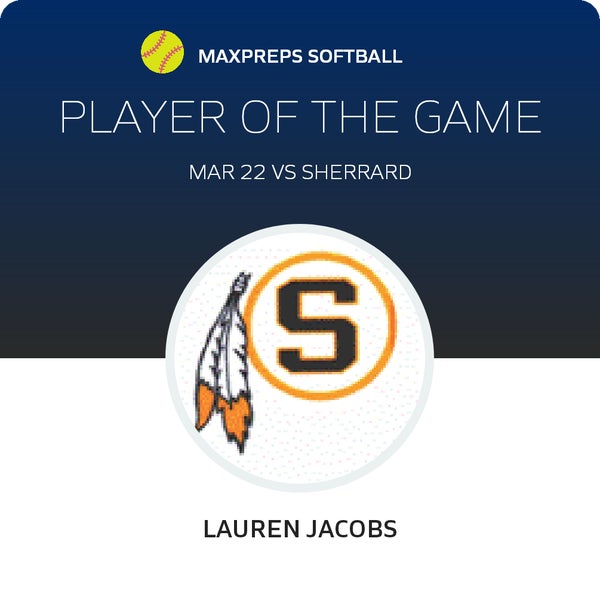 #17 Lauren Jacobs Player of the Game badge