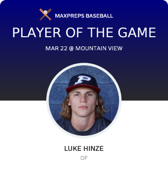 #13 Lukas Hinze Player of the Game badge