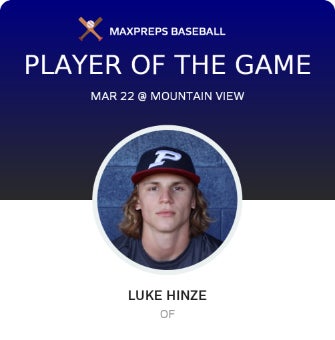 #13 Lukas Hinze Player of the Game badge