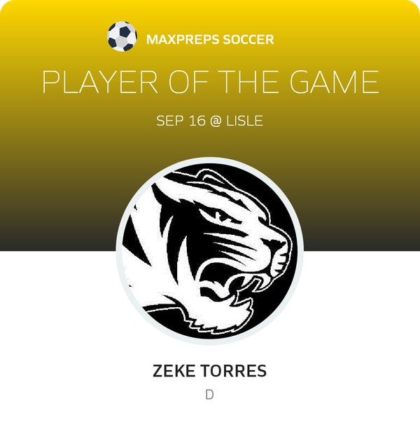 #12 Zeke Torres Player of the Game badge