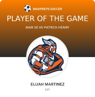 #10 Elijah Martinez Player of the Game badge