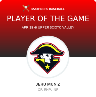 #33 Jehu Muniz Player of the Game badge