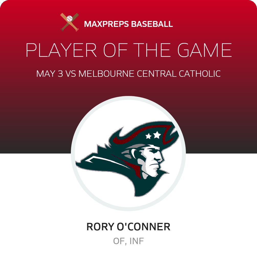 #10 Rory O'Connor Player of the Game badge