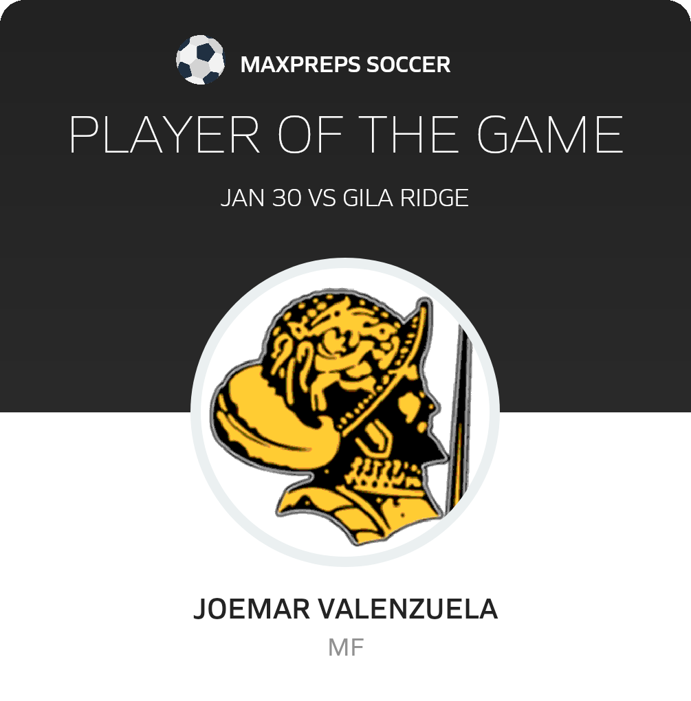 #8 Joemar Valenzuela Player of the Game badge