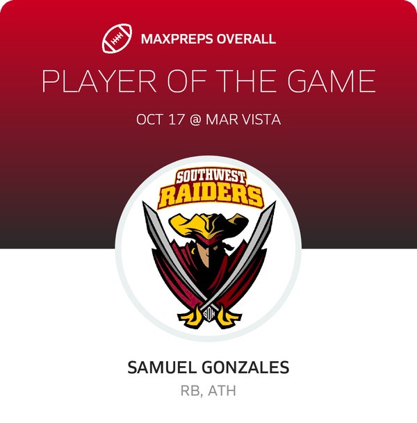 #2 Samuel Gonzales Player of the Game badge