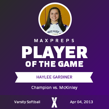 #22 Haylee Gardiner Player of the Game badge
