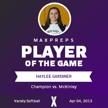 #22 Haylee Gardiner Player of the Game badge