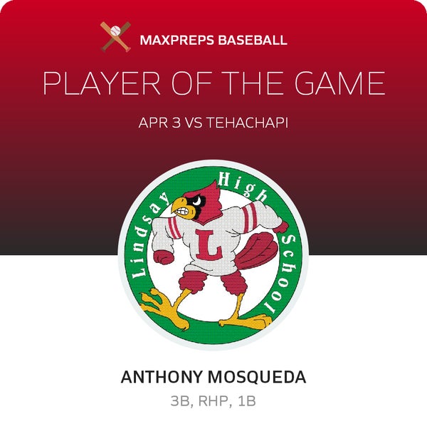 #27 ANTHONY MOSQUEDA Player of the Game badge