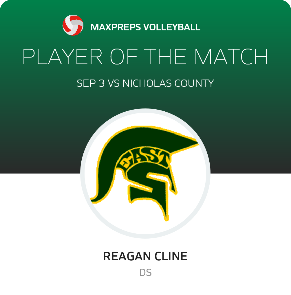 #9 Reagan Cline Player of the Game badge