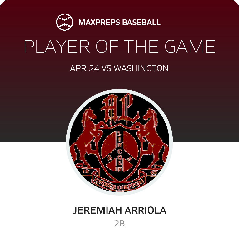 #2 Jeremiah Arriola Player of the Game badge