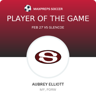 #2 Aubrey Elliott Player of the Game badge