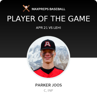 #20 Parker Joos Player of the Game badge