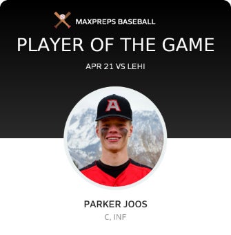 #20 Parker Joos Player of the Game badge