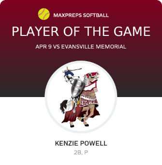 #3 Kenzie Powell Player of the Game badge