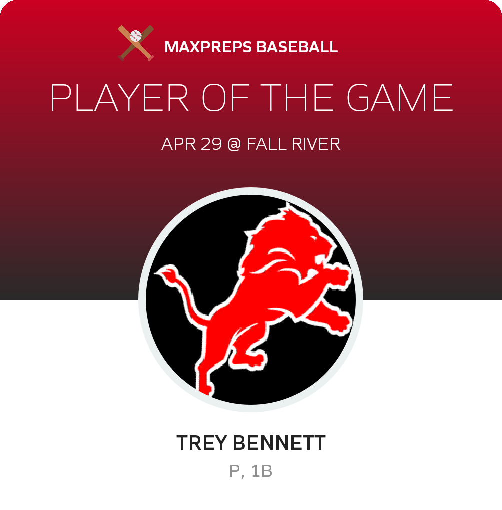 #22 Trey Bennett Player of the Game badge