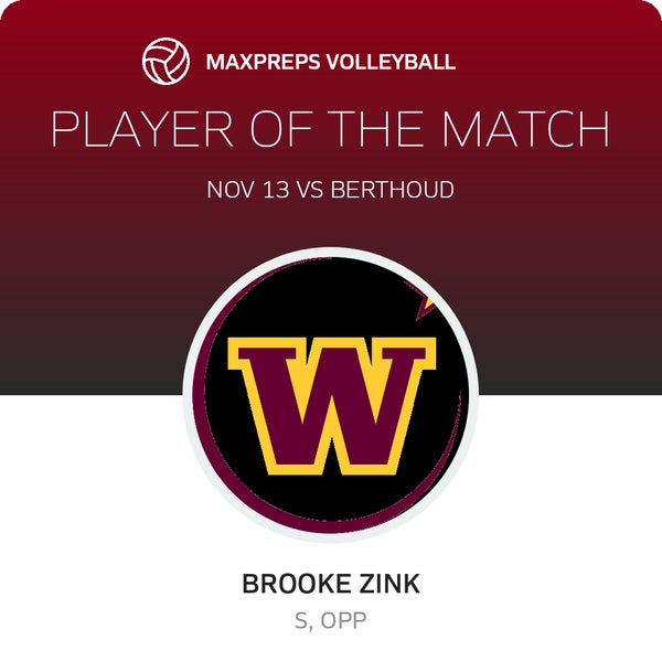 #15 Brooke Zink Player of the Game badge