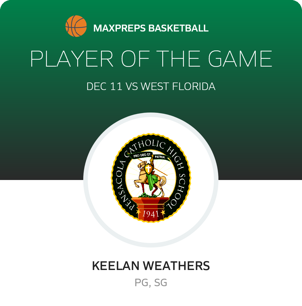 #11 Keelan Weathers Player of the Game badge