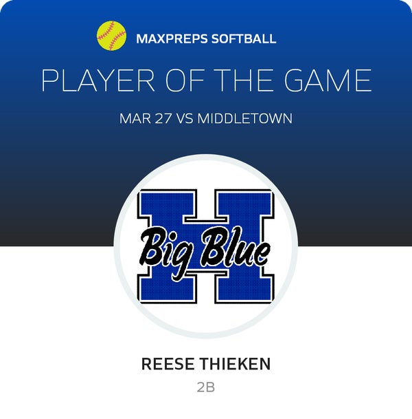 #7 Reese Thieken Player of the Game badge