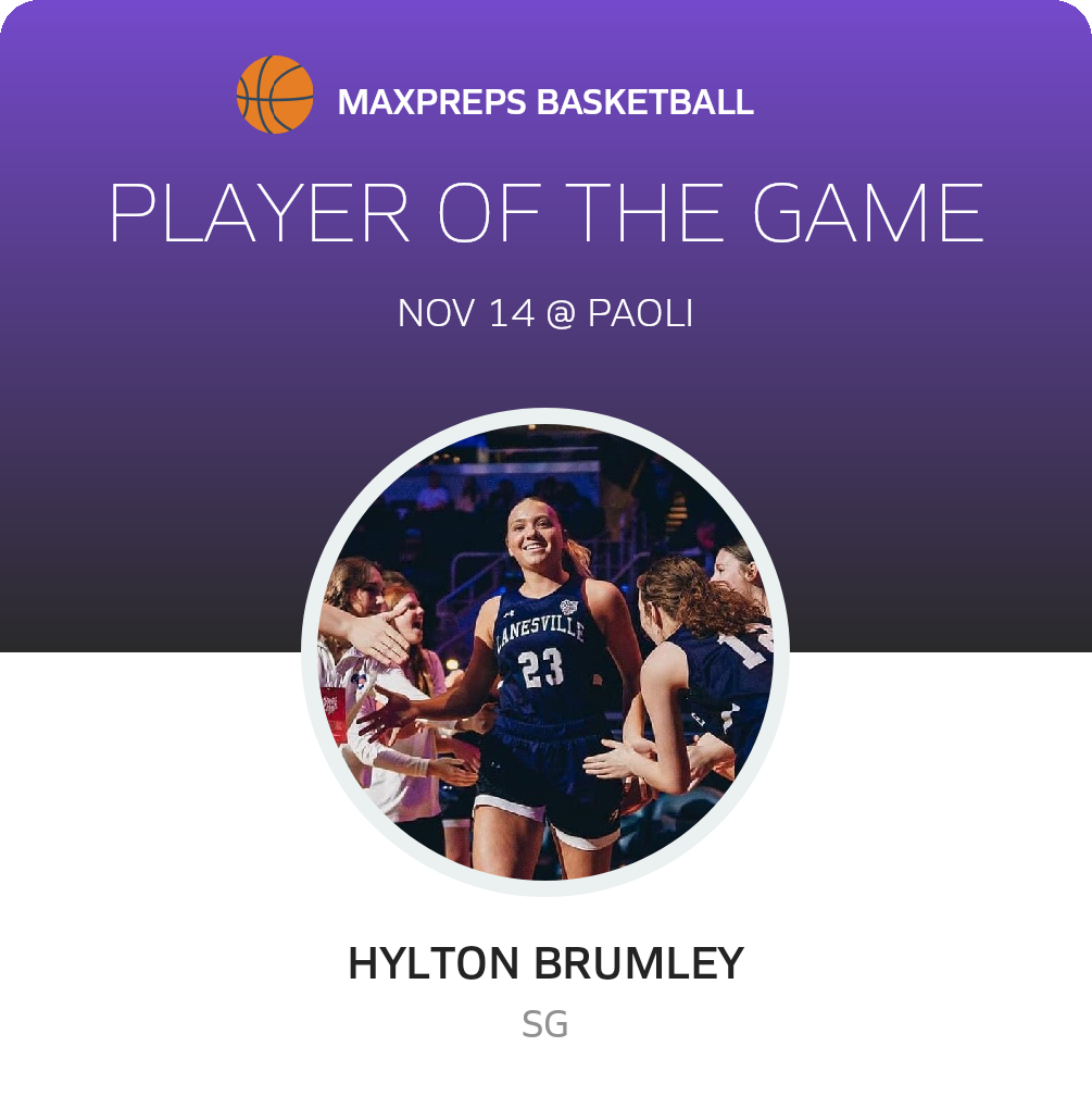 #23 Hylton Brumley Player of the Game badge