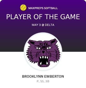 #25 Brooklynn Emberton Player of the Game badge