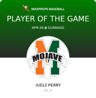 #2 Juelz Perry Player of the Game badge
