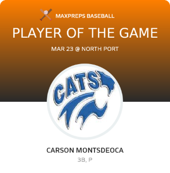 #10 Carson Montsdeoca Player of the Game badge