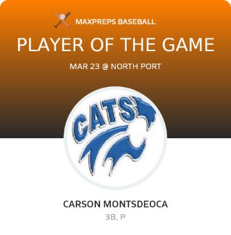 #10 Carson Montsdeoca Player of the Game badge