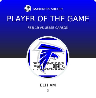 #20 Eli Ham Player of the Game badge