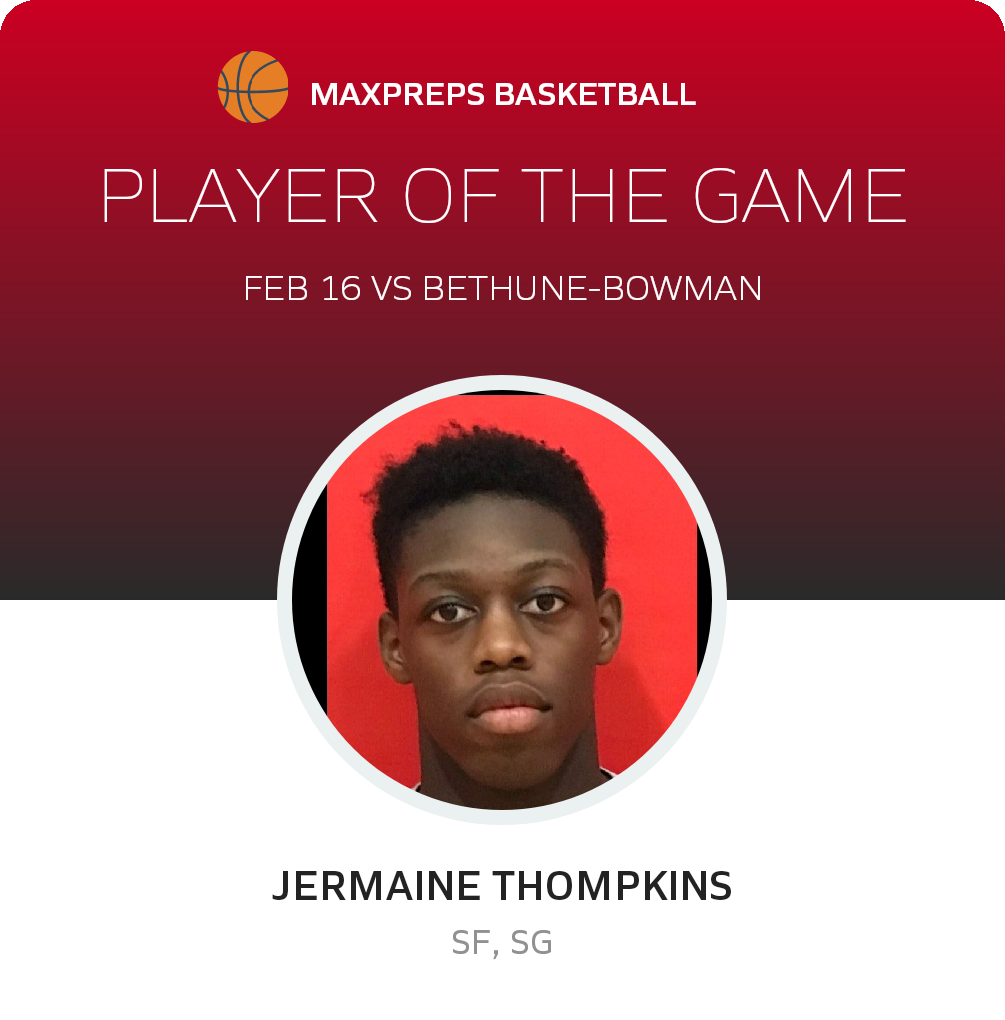 #2 Jermaine Thompkins Player of the Game badge