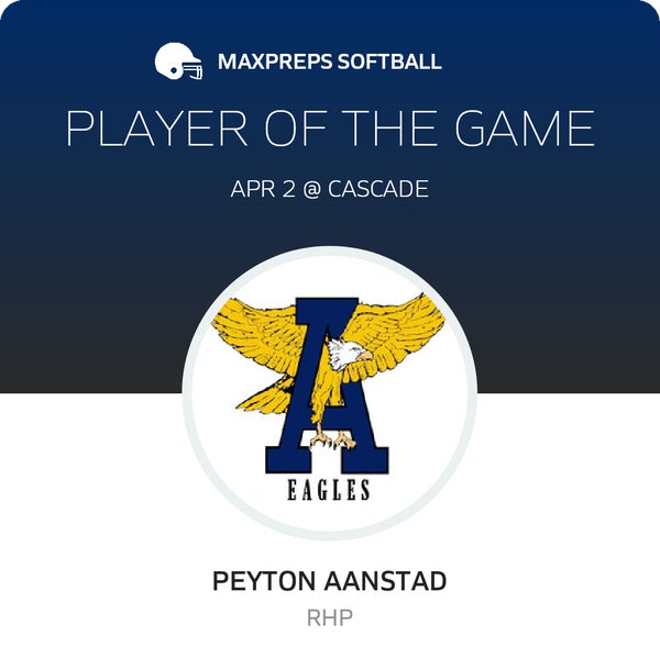 #1 Peyton Aanstad Player of the Game badge