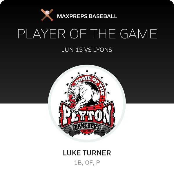 #15 Luke Turner Player of the Game badge