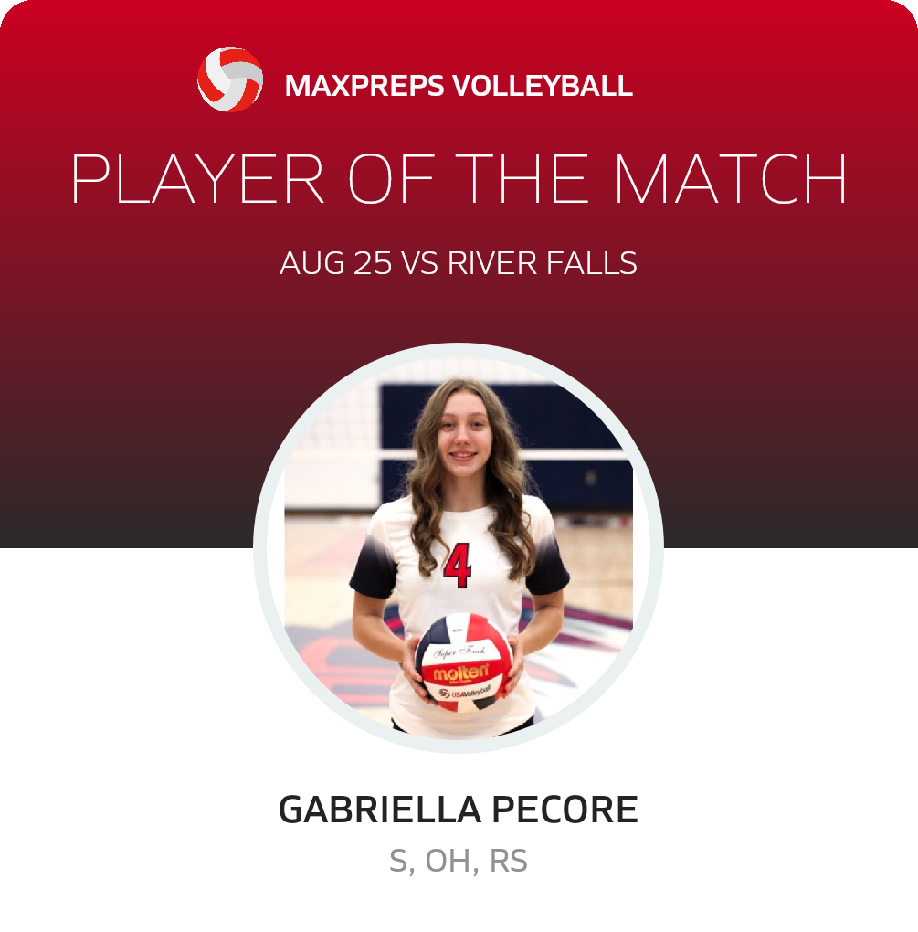 #4 Gabriella Pecore Player of the Game badge