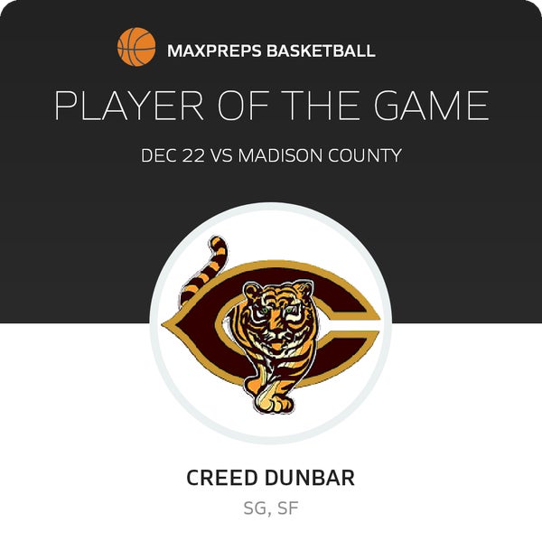 #12 Creed Dunbar Player of the Game badge
