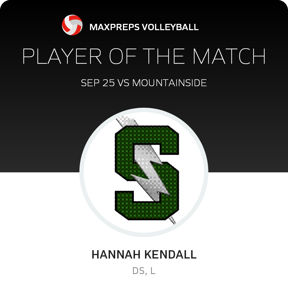 #3 Hannah Kendall Player of the Game badge
