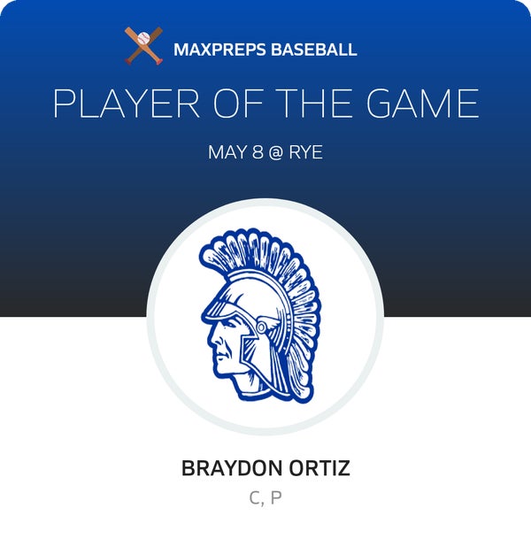 #7 Braydon Ortiz Player of the Game badge