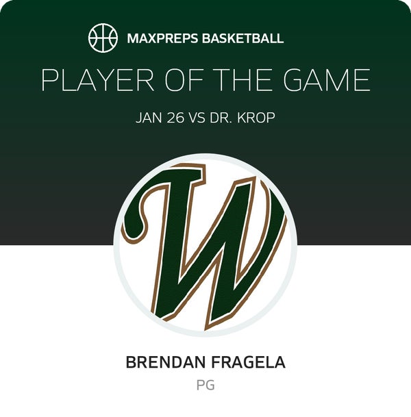 #0 Brendan Fragela Player of the Game badge