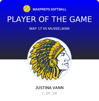 #27 Justina Vann Player of the Game badge