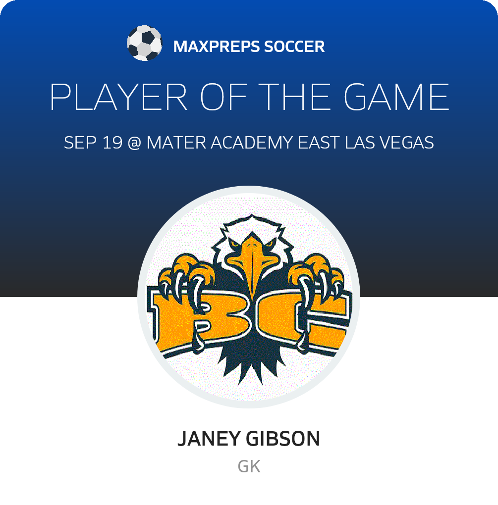 #3 Janey Gibson Player of the Game badge