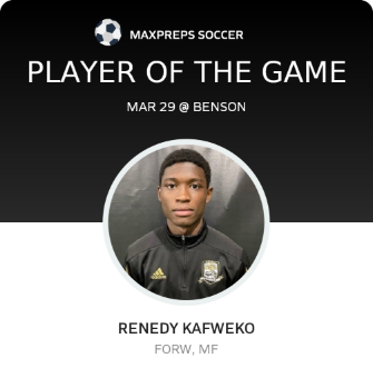 #9 Renedy Kafweko Player of the Game badge